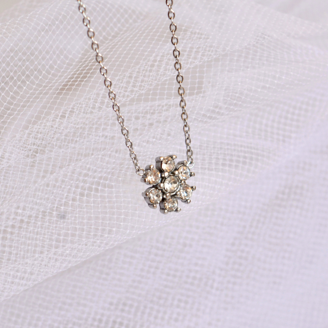 Collier Flora argenté