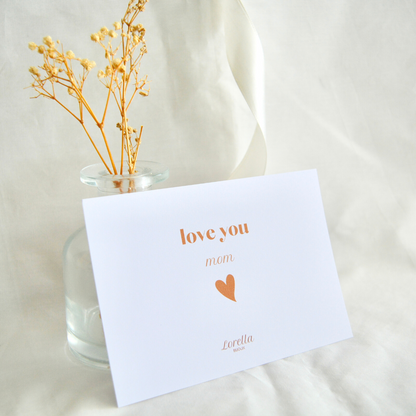 Carte &quot;love you mom&quot;